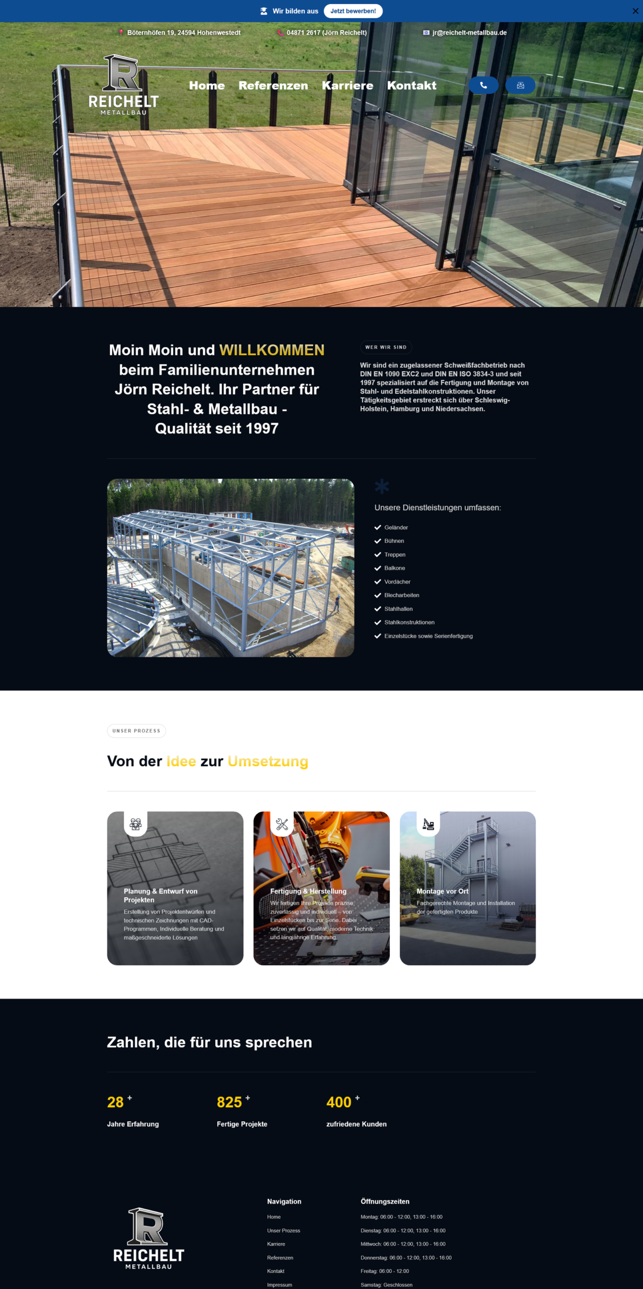 Webseite für Metallbauer