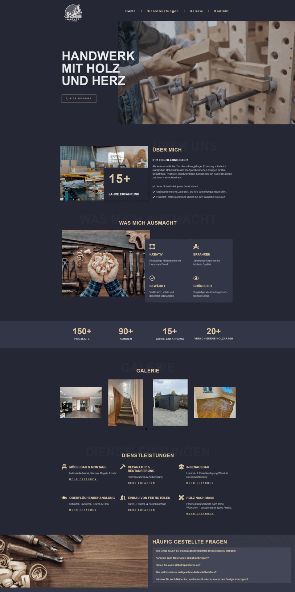 Webseite für Tischler