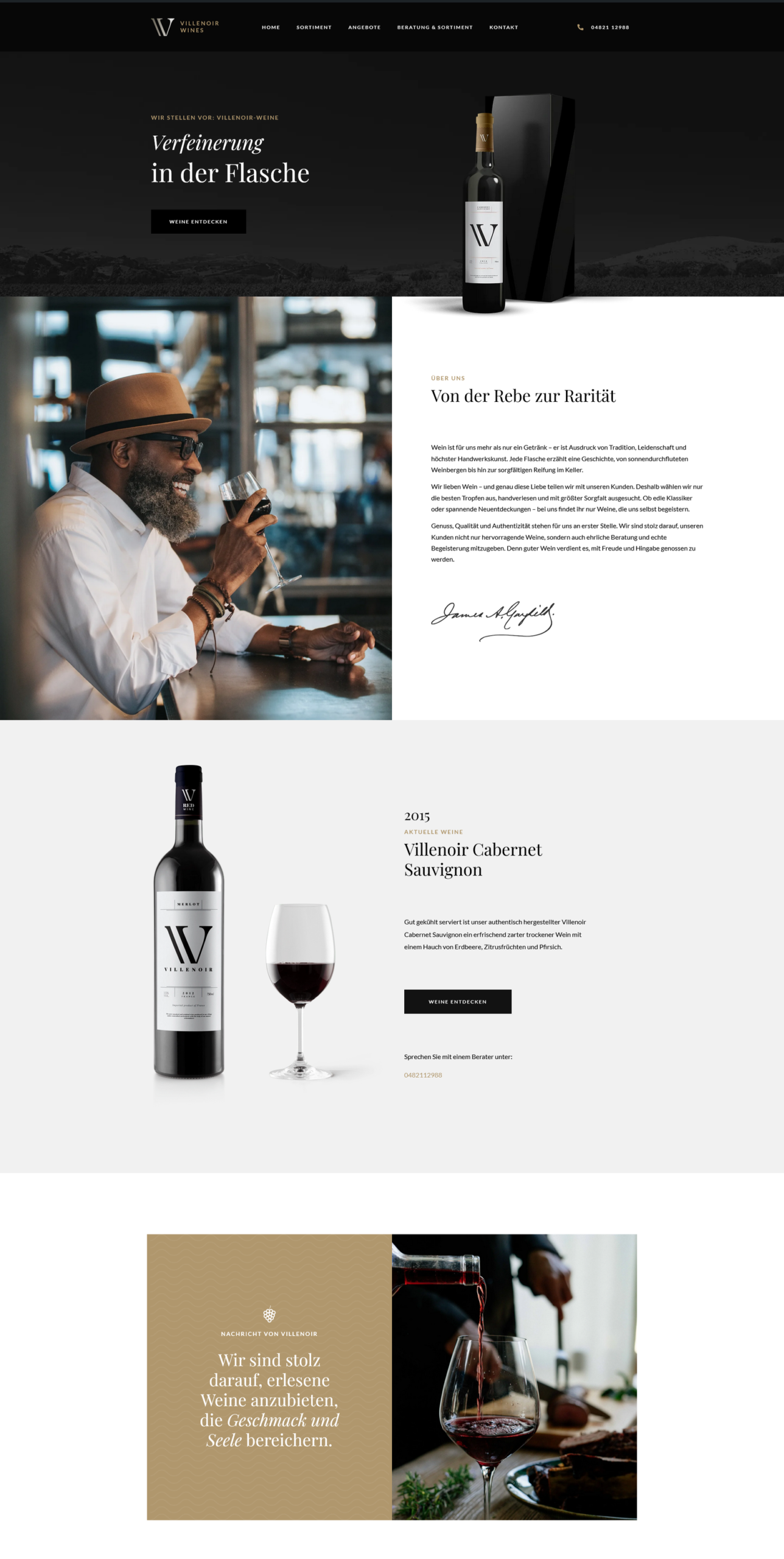 Webseite für Weinhändler