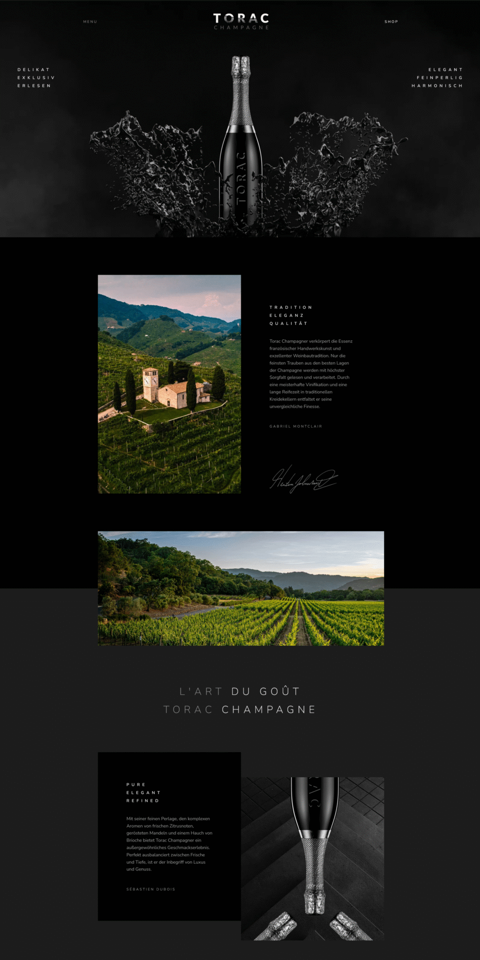 Webseite für Champagner-Marke