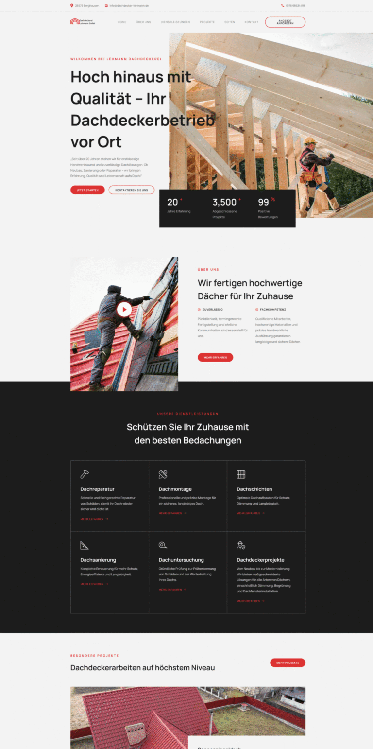 Webseite für Handwerksbetriebe