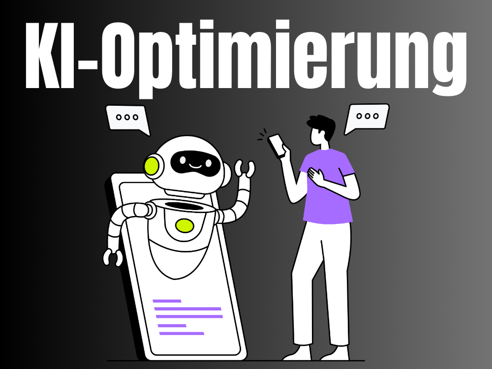 Illustration zu KI-Optimierung mit einer KI die einer Person etwas empfiehlt - Webdesign & digitales Marketing