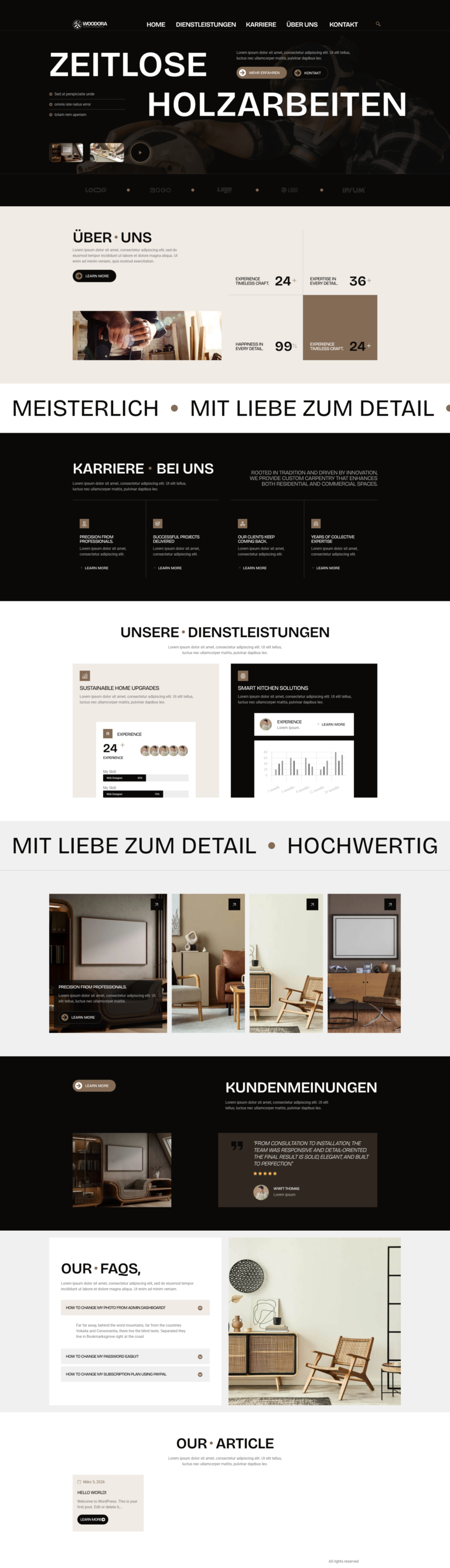 Website für Tischler Service Nord, Tischlerei aus Kölln-Reisiek, umgesetzt von Nord Elevate